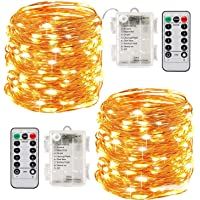 Guirnaldas Luces-2 Paquetes-100 Led 10 Metro-8 Modos-Guirnalda Luminosa(Blanc Chaud)